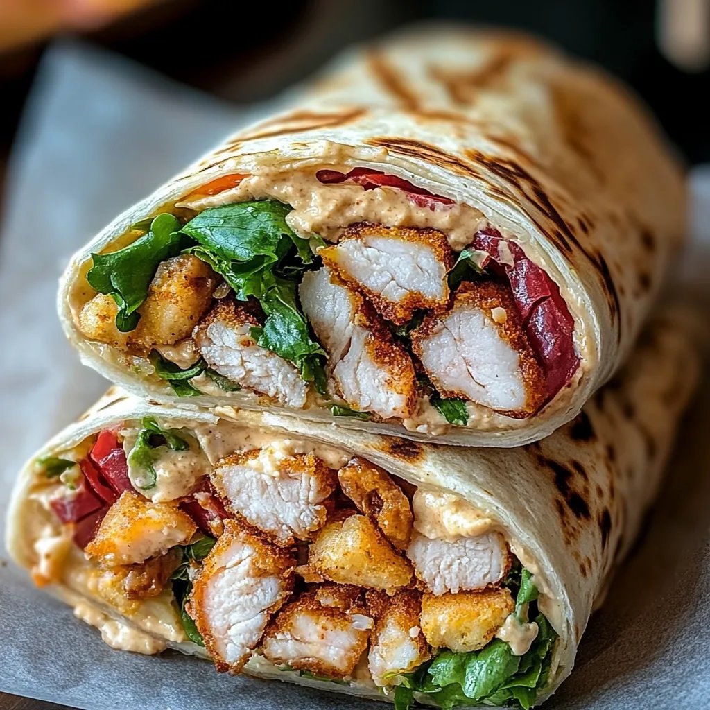 Knuspriger Wrap mit Hühnchen, Rindfleisch, Speck und Ranch