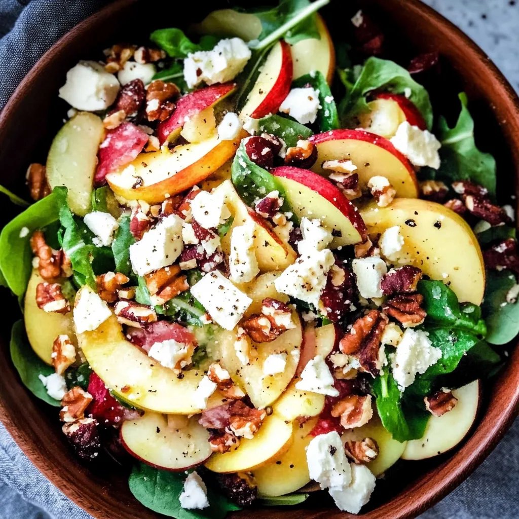 Apfelsalat mit Rinder-Bacon, Nüssen und Feta-Käse