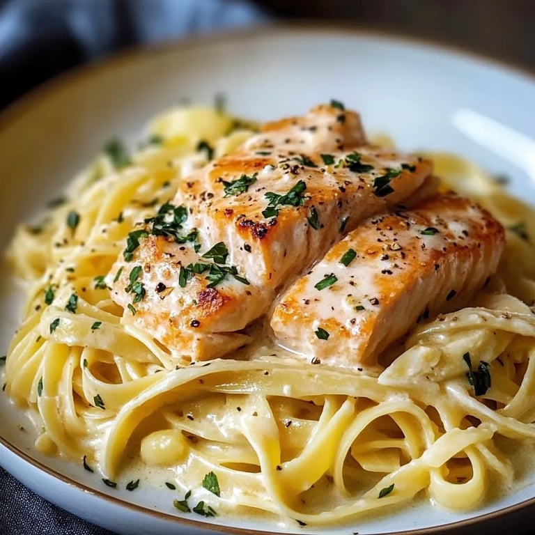 Lachs-Tagliatelle mit cremiger Zitronensoße