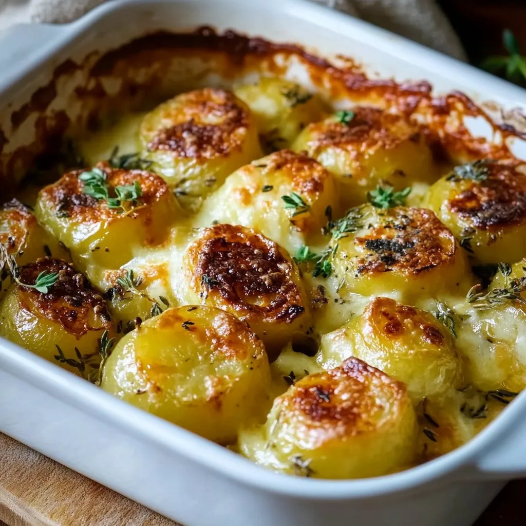 Rosenkohlauflauf mit zarten Kartoffeln und herzhaftem Käse