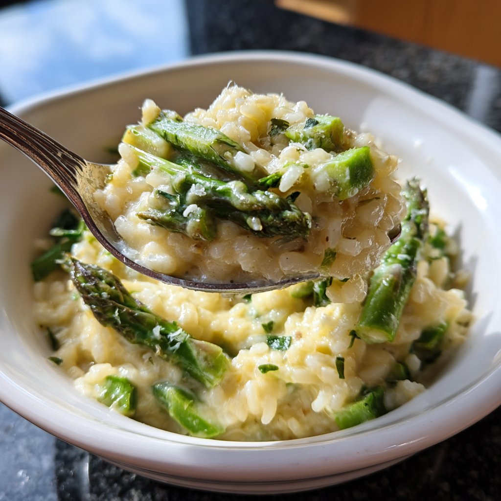 Grüner Spargel Risotto Cremig