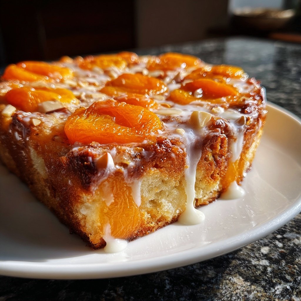 Kuchen mit Aprikosen und Mandeln