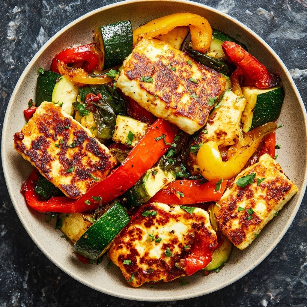 Gegrillter Halloumi Mit Gemüse