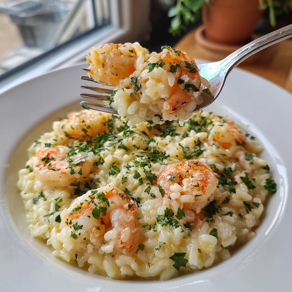 Risotto mit Garnelen und Knoblauch