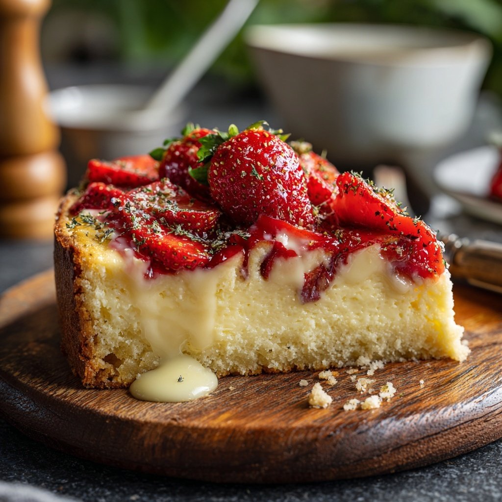 Saftiger Erdbeerkuchen Mit Vanillepudding
