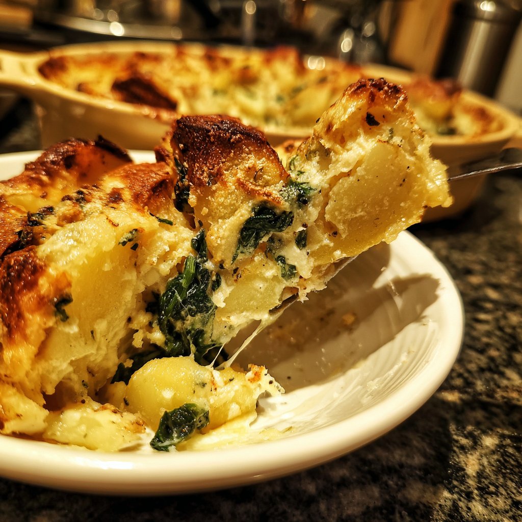 Kartoffelauflauf mit Spinat