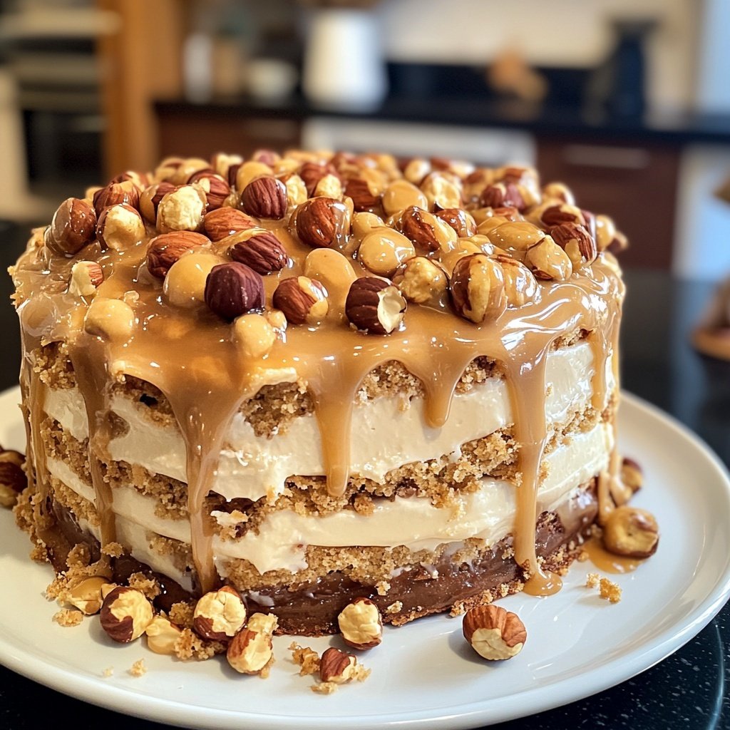Rentier-Torte mit Haselnüssen & Nougat