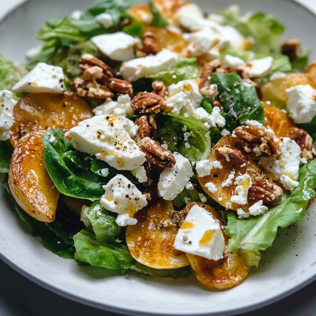 Birnen-Salat mit Feta und karamellisierten Walnüssen