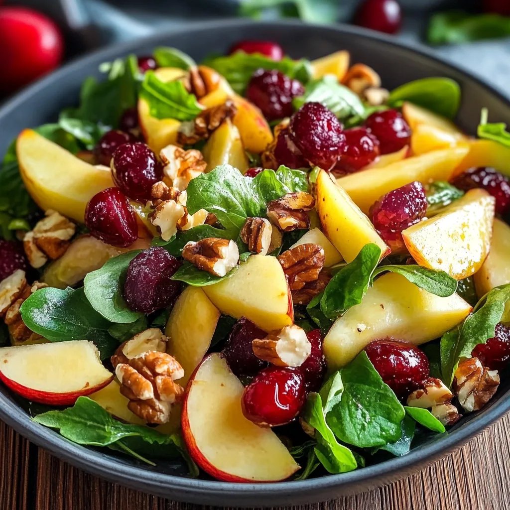 Erfrischender knackiger Apfel-Cranberry-Walnuss-Salat