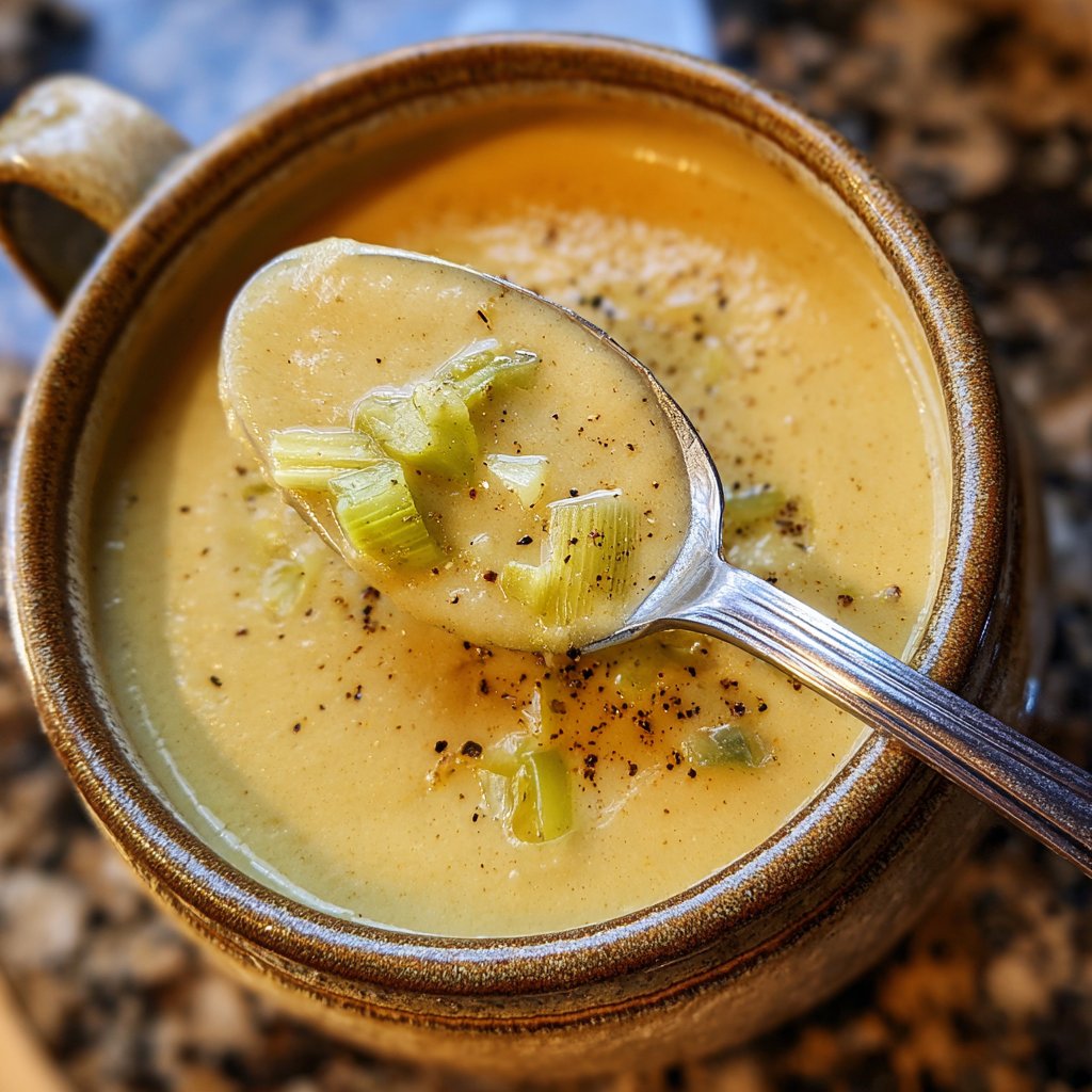 Blumenkohlsuppe mit Lauch und Knoblauch