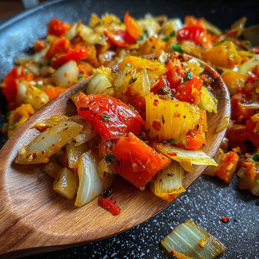Gemüsepfanne mit Knoblauch