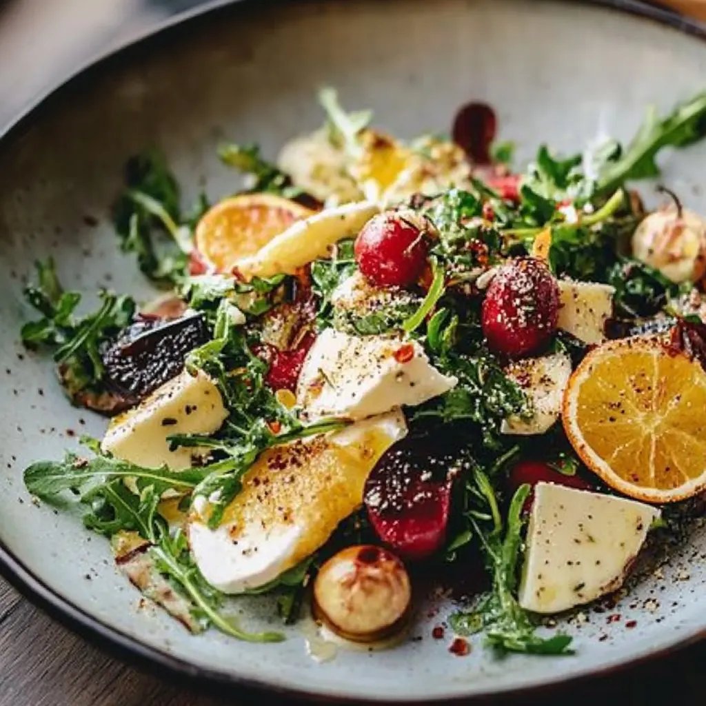 Winterlicher Salat mit Ziegenkäse & Orangen Vinaigrette