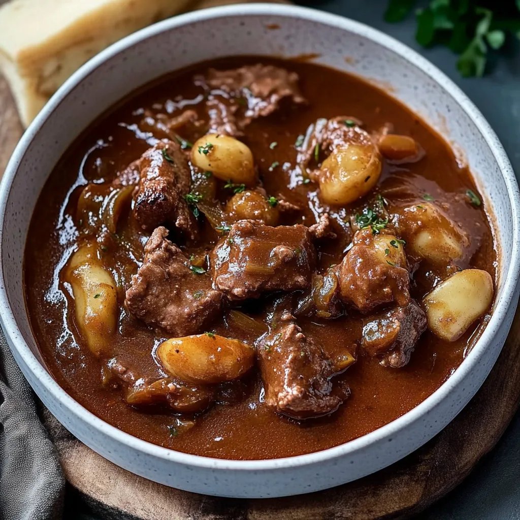 Veganes Gulasch mit Pfannenknödeln & Rotkraut