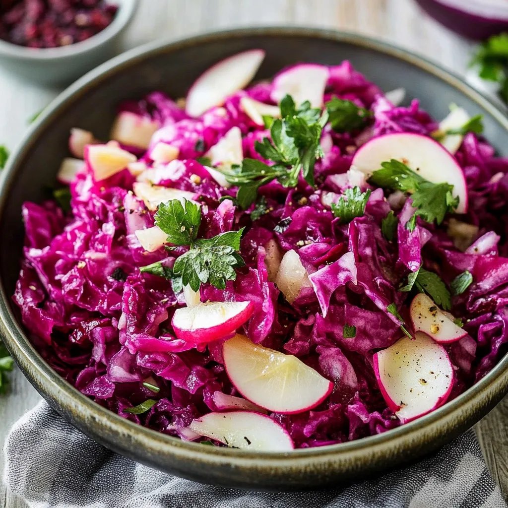 Rotkrautsalat mit Zwiebeln